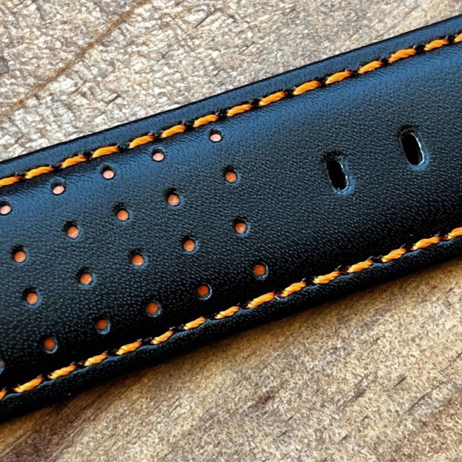 Diloy 腕時計ベルト 20mm イタリアン カーフレザー ステッチ  Ref.367 本革 バンド ブラック |  | 02