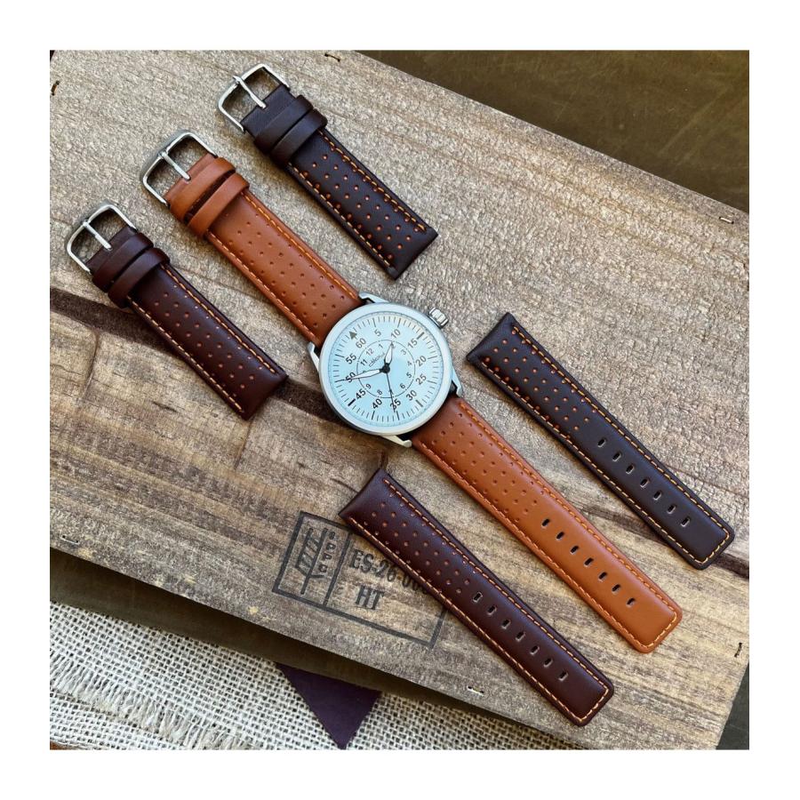 Diloy 腕時計ベルト 20mm イタリアン カーフレザー ステッチ  Ref.367 本革 バンド ブラック |  | 04