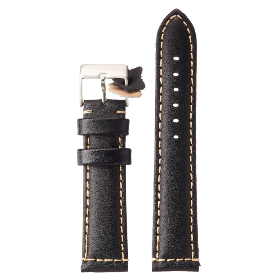 腕時計 ベルト 本革 22mm レザー バンド Diloy P354エリート ブラック | 
