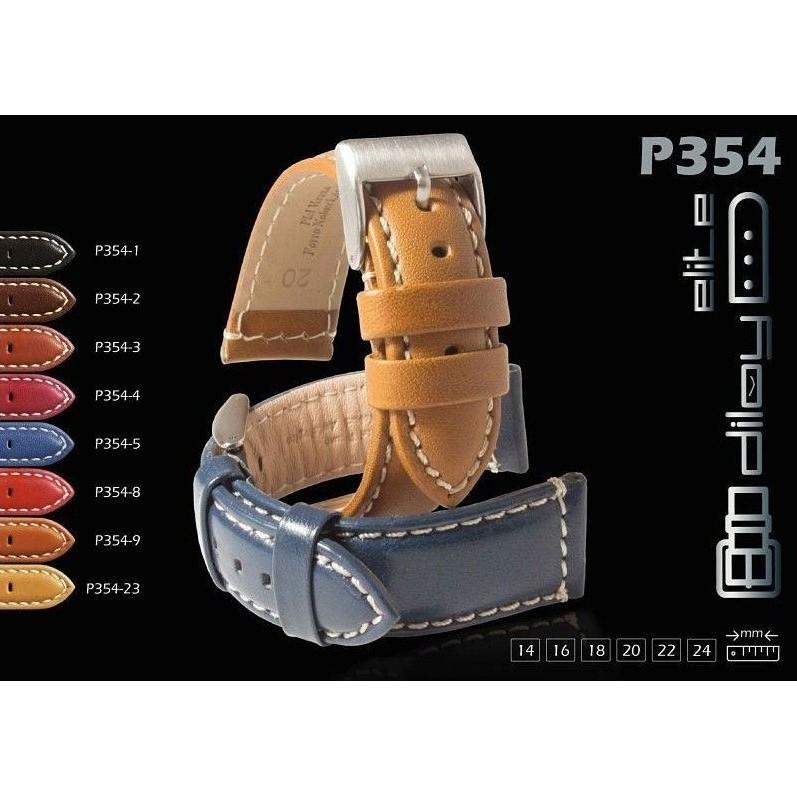 腕時計 ベルト 本革 22mm レザー バンド Diloy P354エリート ネイビーブルー |  | 02