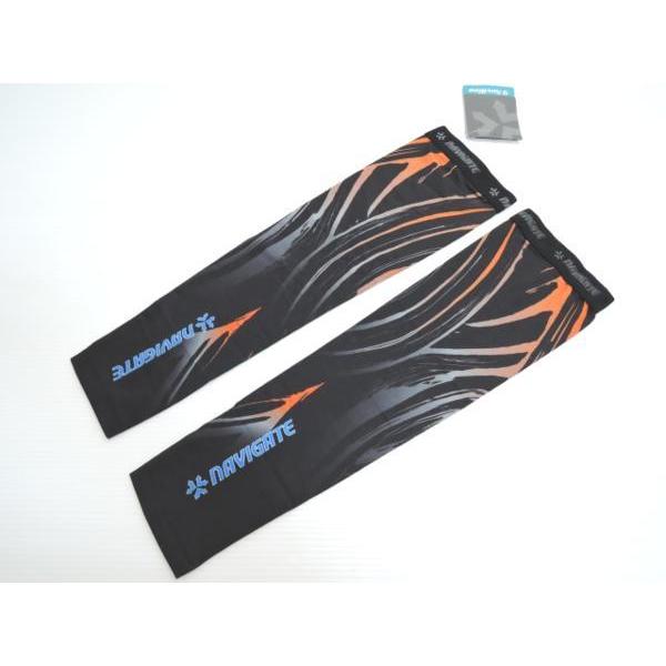 サマー アームカバー Lサイズ | グレーxオレンジ 自転車 | 