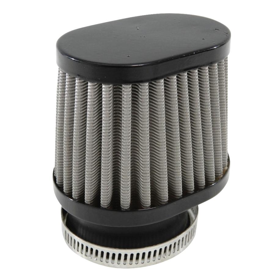 パワーフィルター 48mm バイク オーバル ステンレスxブラック 4個 650W1 GPZ400F KH250 KH400 KZ1000 KZ900 Z1 Z2 Z1000MK2 Z250FT Z400FX Z400GP Z650 Z750FX