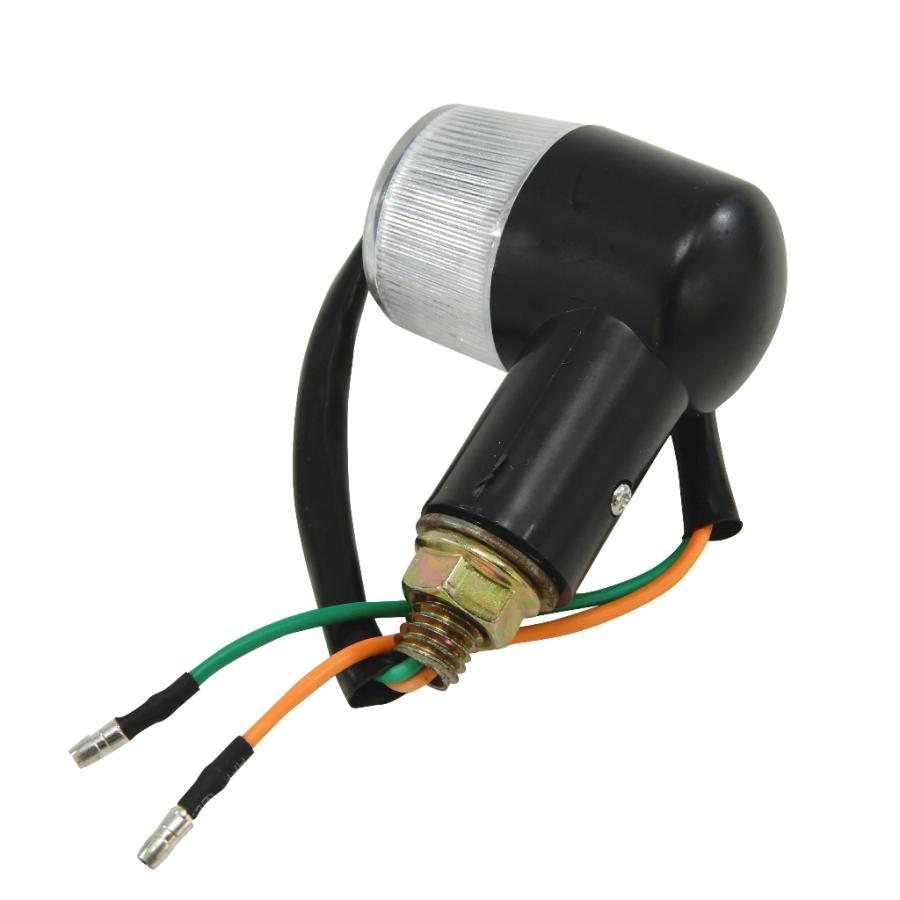 明るい ミニ ウインカー 丸型 汎用 クリア黒 4個 バイク カスタム 交換