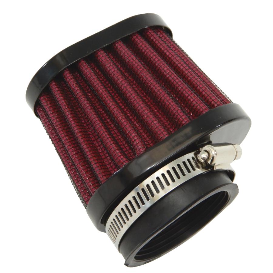 パワーフィルター 50mm バイク オーバル ブラックxレッド GPZ400F GPZ750R GS1000E GS750E GSX250S GSX400S GSX-R400 KH500 XJR400D XJR400E |  | 02