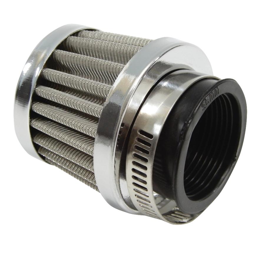 パワーフィルター 35mm バイク ショート コンパクト ステンレスxメッキ 4個 DIO JAZZ JOG RZ50 TZR50 ZZ エイプ カブ ケイヒン&phi;20 ゴリラ スーパーディオ