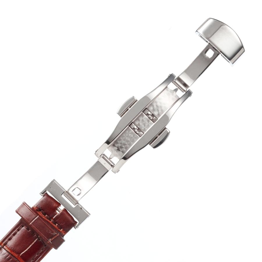 腕時計 ベルト 本革 18mm Dバックル レザー バンド ブラウン バネ棒 工具付き |  | 02