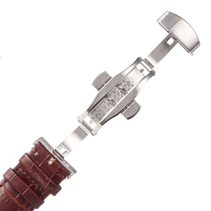 腕時計 ベルト 本革 20mm Dバックル レザー バンド ブラウン バネ棒 工具付き |  | 02