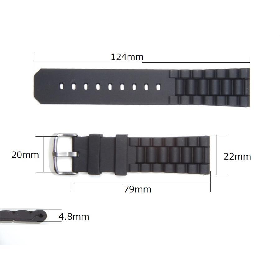 腕時計 ベルト シリコン 22mm ブラック |  | 01