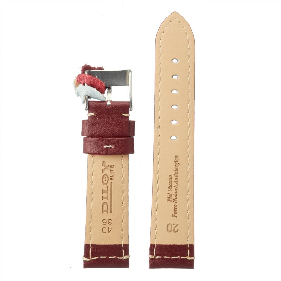 腕時計 ベルト 本革 20mm レザー バンド Diloy P354エリート ボルドー |  | 01