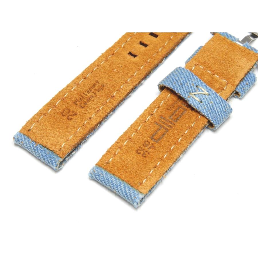 腕時計 ベルト 20mm 本革 手縫い デニム レザーバンド Diloy ビンテージ390 スカイブルー |  | 02