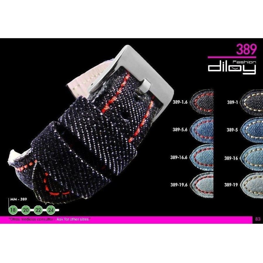 腕時計 ベルト 20mm 本革 デニム レザーバンド Diloyビンテージ389 マリンブルー |  | 02