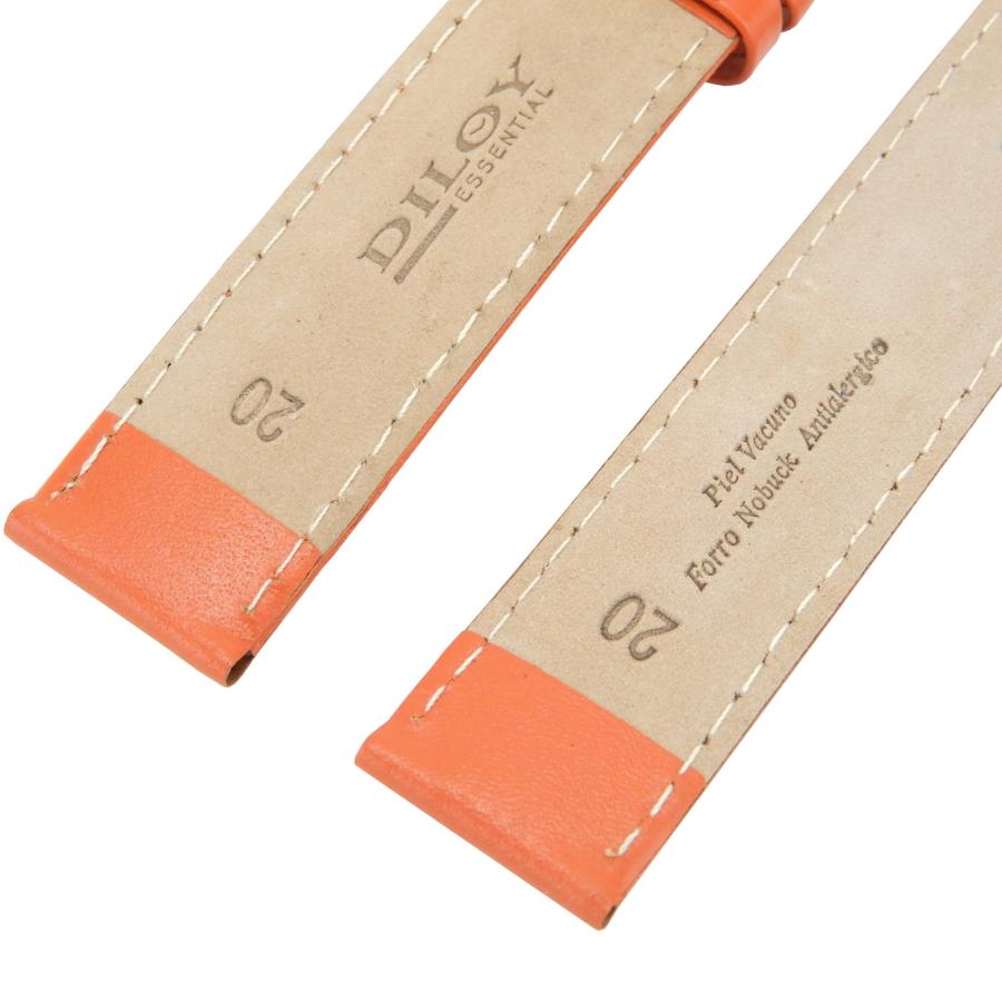 腕時計 ベルト ロングサイズ 本革 20mm レザー バンド Diloy 302エッセンシャル オレンジ |  | 01