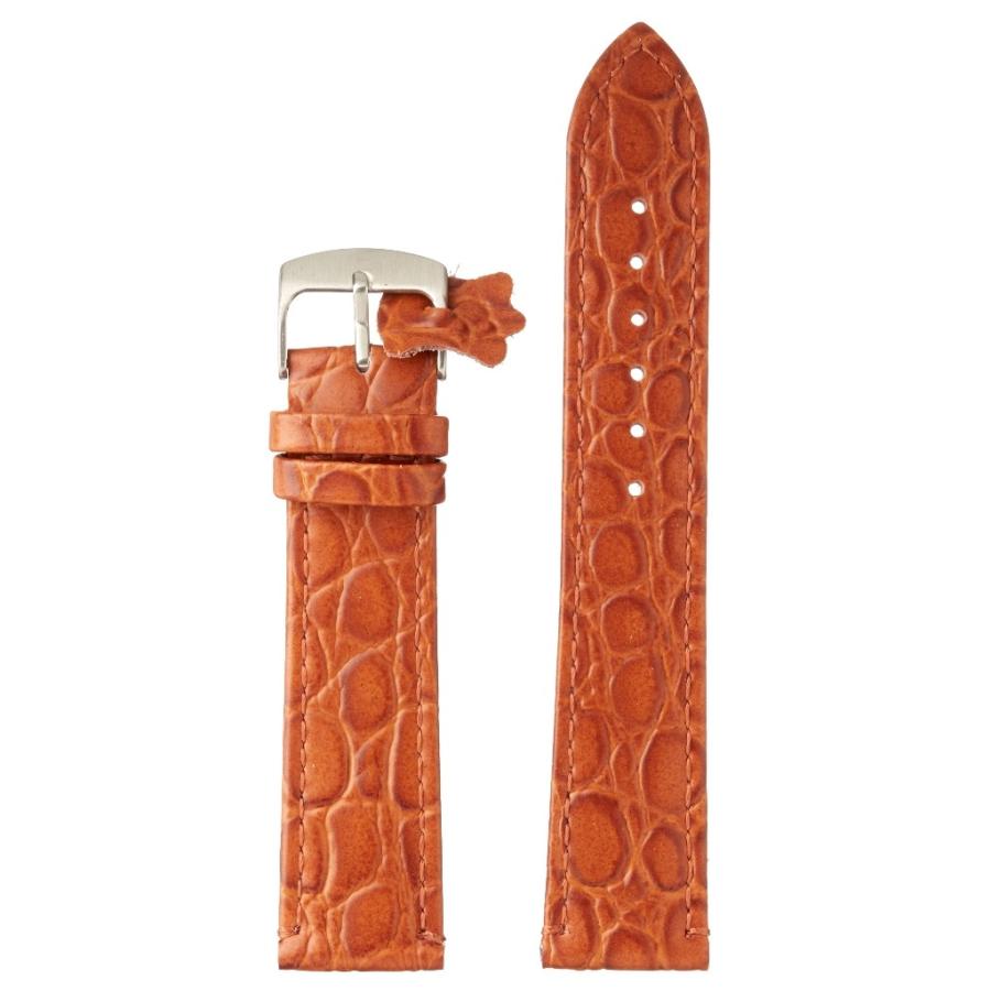 腕時計 ベルト 革 クロコダイル型押し 20mm Diloy P209エッセンシャル ライトブラウン | 