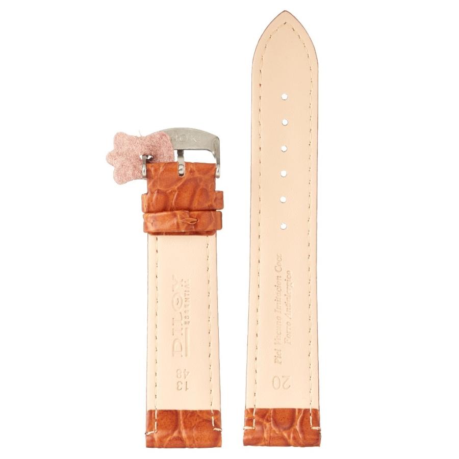 腕時計 ベルト 革 クロコダイル型押し 20mm Diloy P209エッセンシャル ライトブラウン |  | 01