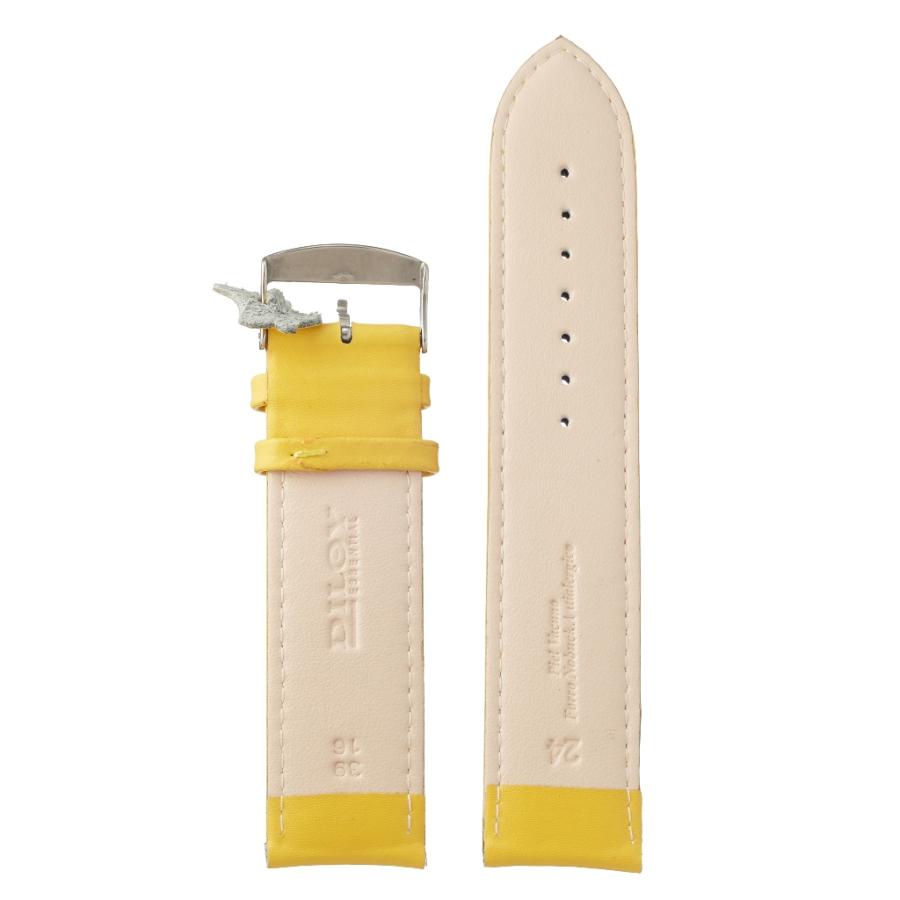 腕時計 ベルト ロングサイズ 本革 24mm レザー バンド Diloy 302エッセンシャル イエロー |  | 01