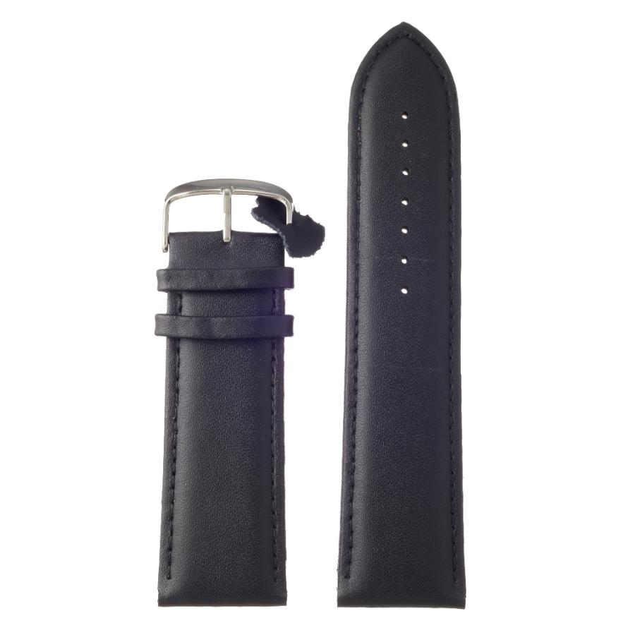 腕時計 ベルト ロングサイズ 本革 28mm レザー バンド Diloy 302エッセンシャル ブラック | 