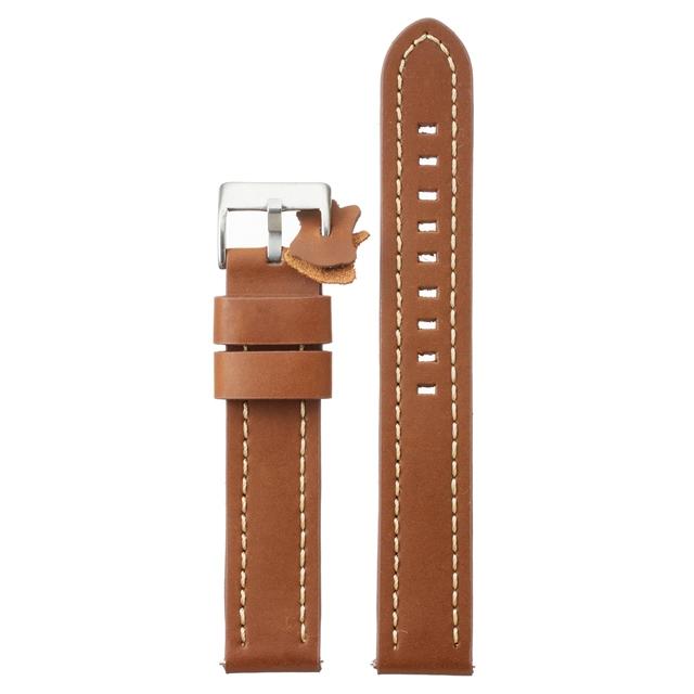 Diloy 腕時計 ベルト 20mm 本革 ロングサイズ オイルレザー バンド 384EL ヴィンテージ ライトブラウン |  | 01