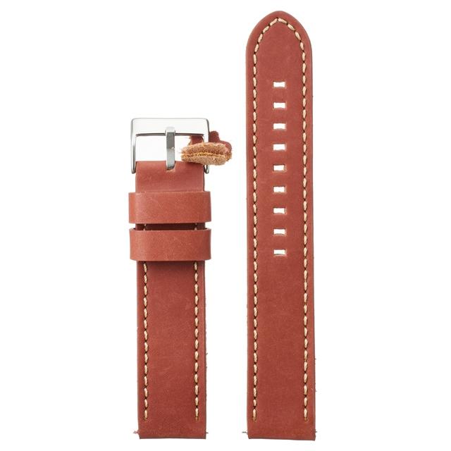 Diloy 腕時計 ベルト 22mm 本革 ロングサイズ オイルレザー バンド 384EL ヴィンテージ ミディアムブラウン |  | 01