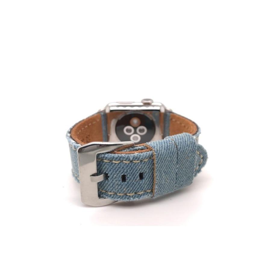 Diloy 腕時計ベルト 24mm デニム & イタリアン カーフレザー mod390 スカイブルー |  | 02