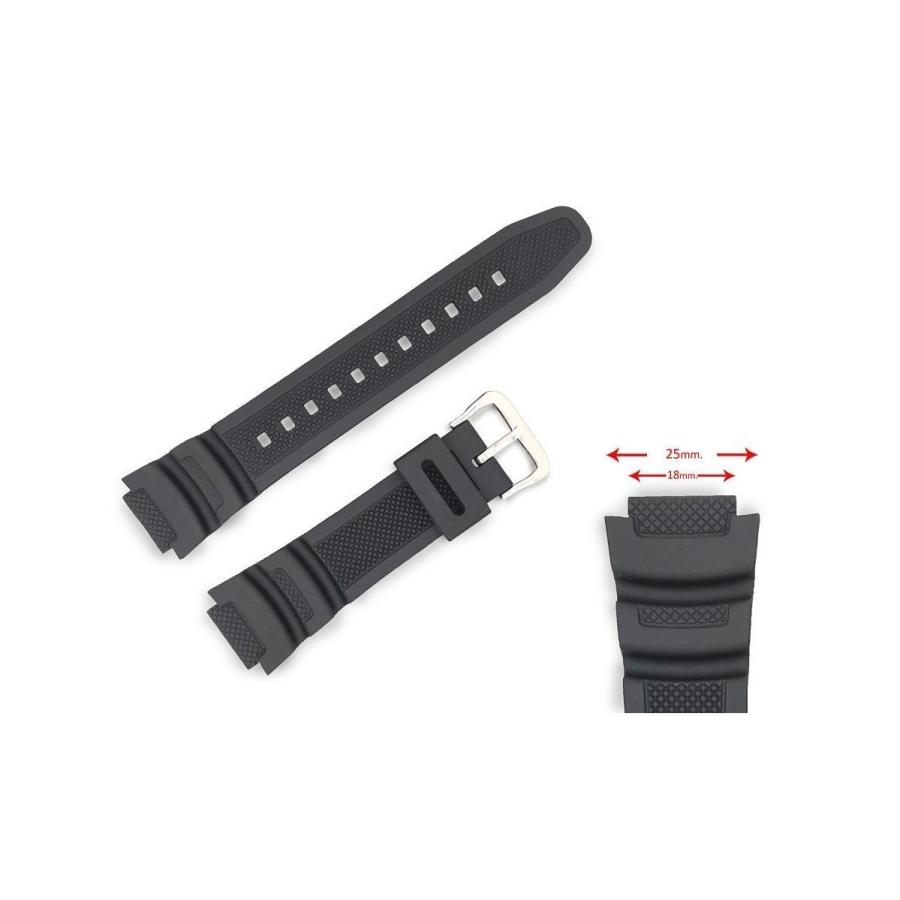 互換品 Diloy 腕時計 ベルト 18mm カシオ ウレタンバンド W2332,SGW-400H,SGW-300H,AE-1000W,AE-1100W,AQW-100 |  | 01