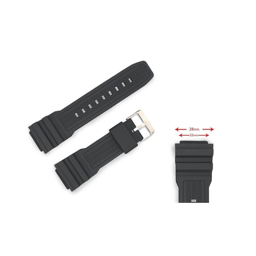 互換品 Diloy 腕時計 ベルト 22mm カシオ ウレタンバンド W2532 |  | 01