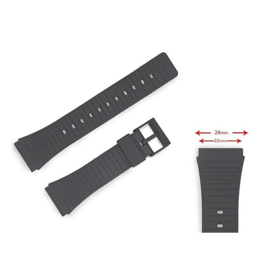 互換品 Diloy 腕時計ベルト 22mm カシオ ウレタンバンド DBC62,DB61,DBX102,CBA10,CCA70,DBC61K | CASIO | 01