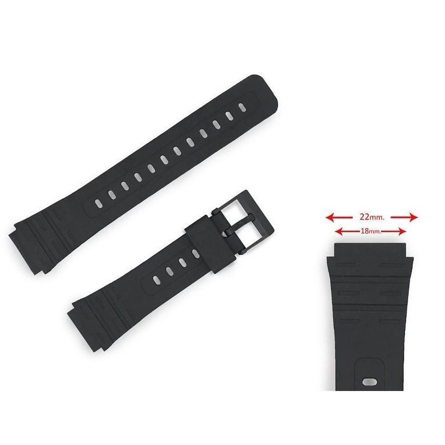 互換品 Diloy 腕時計ベルト 18mm カシオ ウレタンバンド MRW80M,MRW81,MW31,MW82,W84K,W59 | CASIO | 01