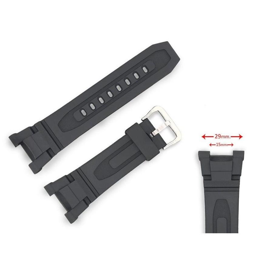 互換品 Diloy 腕時計ベルト 29mm カシオ Pathfinder PAG-40,PAG-240 ウレタンバンド W2632 | CASIO | 01