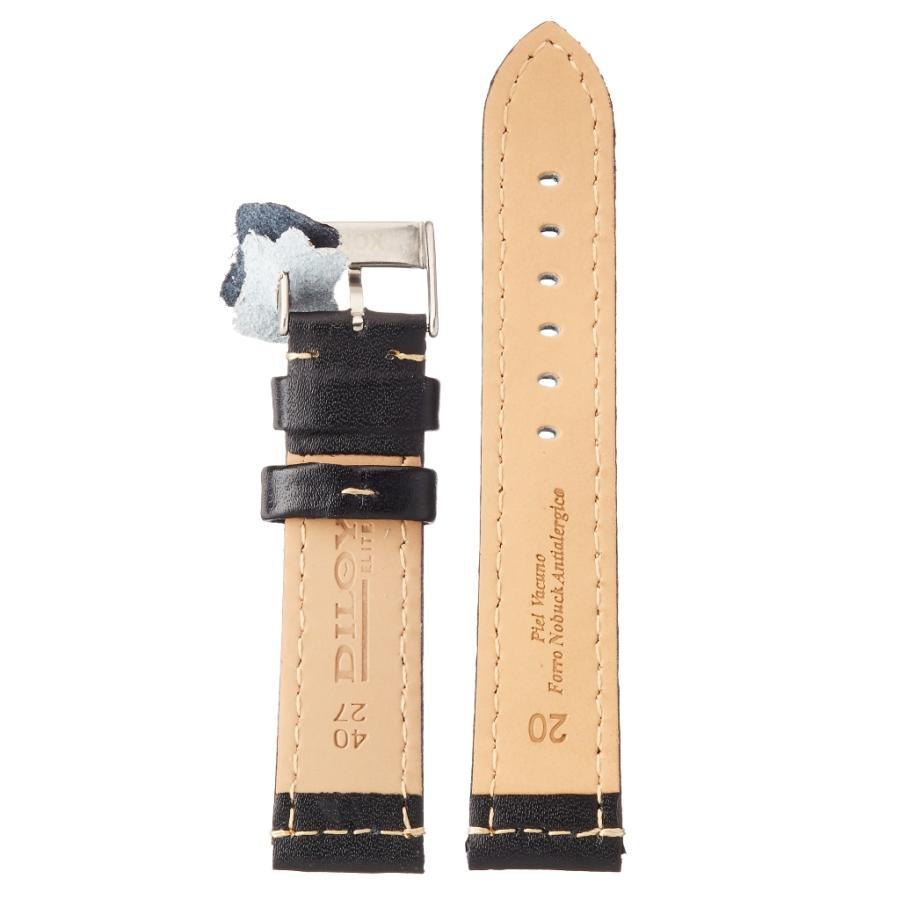 腕時計 ベルト 本革 18mm レザー バンド Diloy P354エリート ブラック