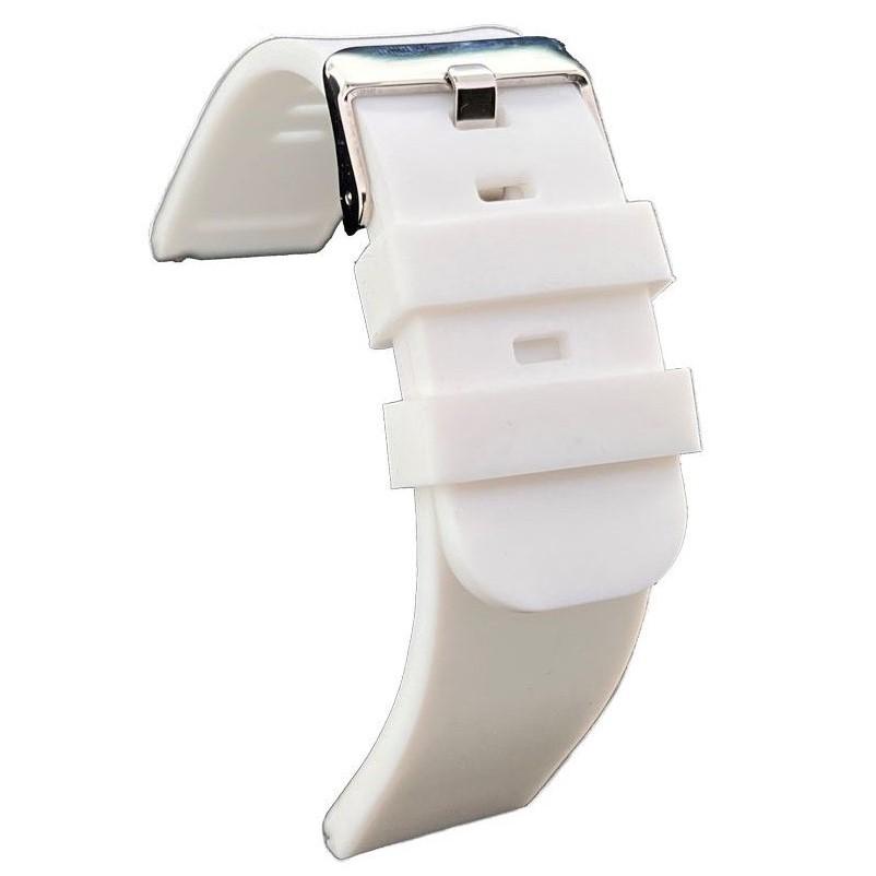 Diloy 腕時計ベルト シリコン 耐汗性 ヨーロピアン ソフトタッチ スマートウォッチ ホワイト 18mm | 