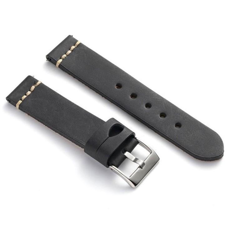 Diloy 腕時計ベルト 20mm 本革 エイジング オイルレザー バンド ref392 ヴィンテージ イタリア カーフスキン ブラック |  | 01