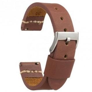 Diloy 腕時計ベルト 20mm 本革 エイジング オイルレザー バンド ref392 ヴィンテージ イタリア カーフスキン ミディアムブラウン | 