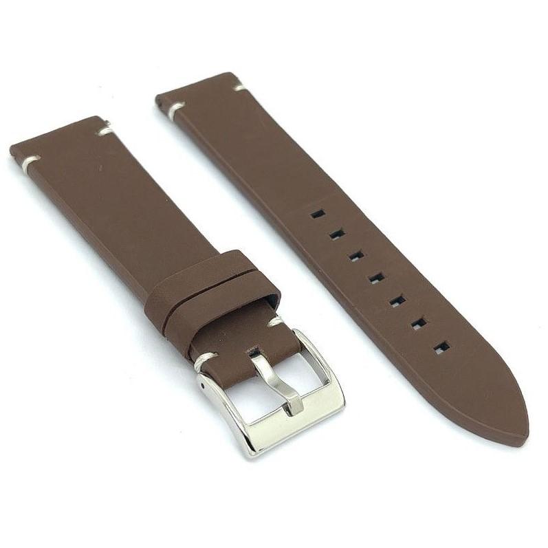 Diloy 腕時計ベルト 20mm イタリア オイルレザー バンド 本革 ハンドメイド ヴィンテージスタイル422 ダークブラウン |  | 01