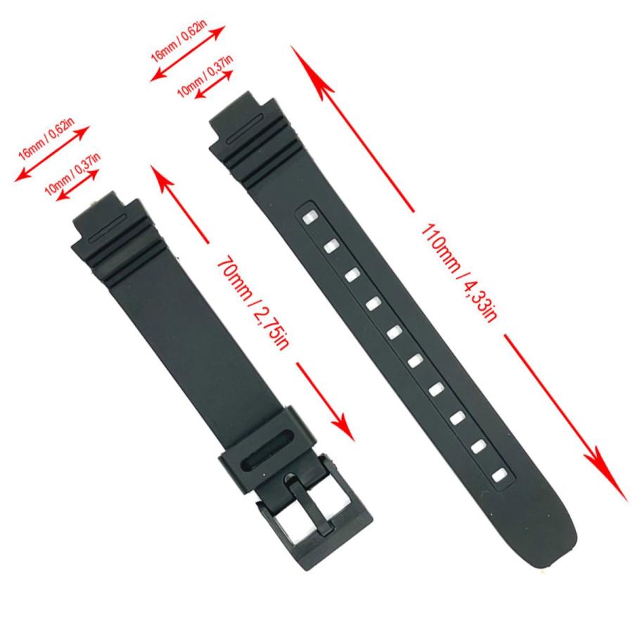 互換品 Diloy 腕時計 ベルト カシオ ウレタンバンド LA-20WH |  | 01