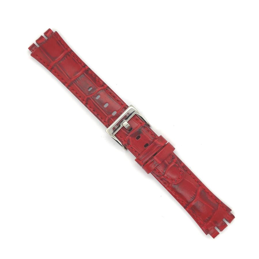 互換品 Diloy Swatch スウォッチ カーフレザー 本革 腕時計ベルト バンド 17mm(21mm)用 バーガンディ ボルドー | Swatch | 02