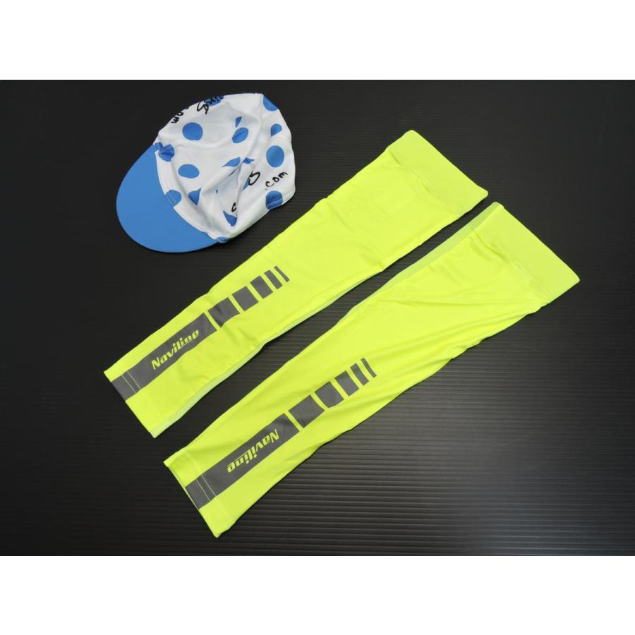 アームカバー 半メッシュ 日焼け防止 Mサイズ 蛍光 イエロー キャップ付 | 