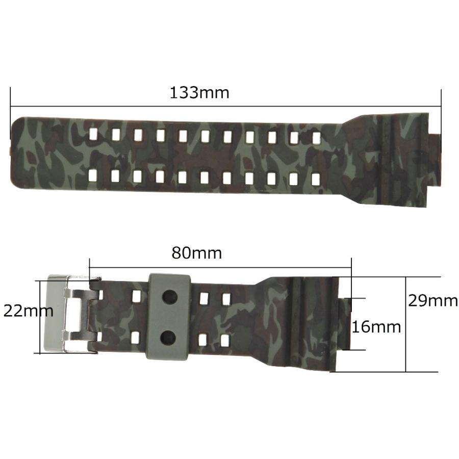 互換品 G-SHOCK 時計 ベルト バンド 16mm GA-100,GA-110,GD-120,GA-300,GA-120,GA-200,GD-100,GW-8900 ジーショック Gショック カモフラ グリーン つや消し2 |  | 02