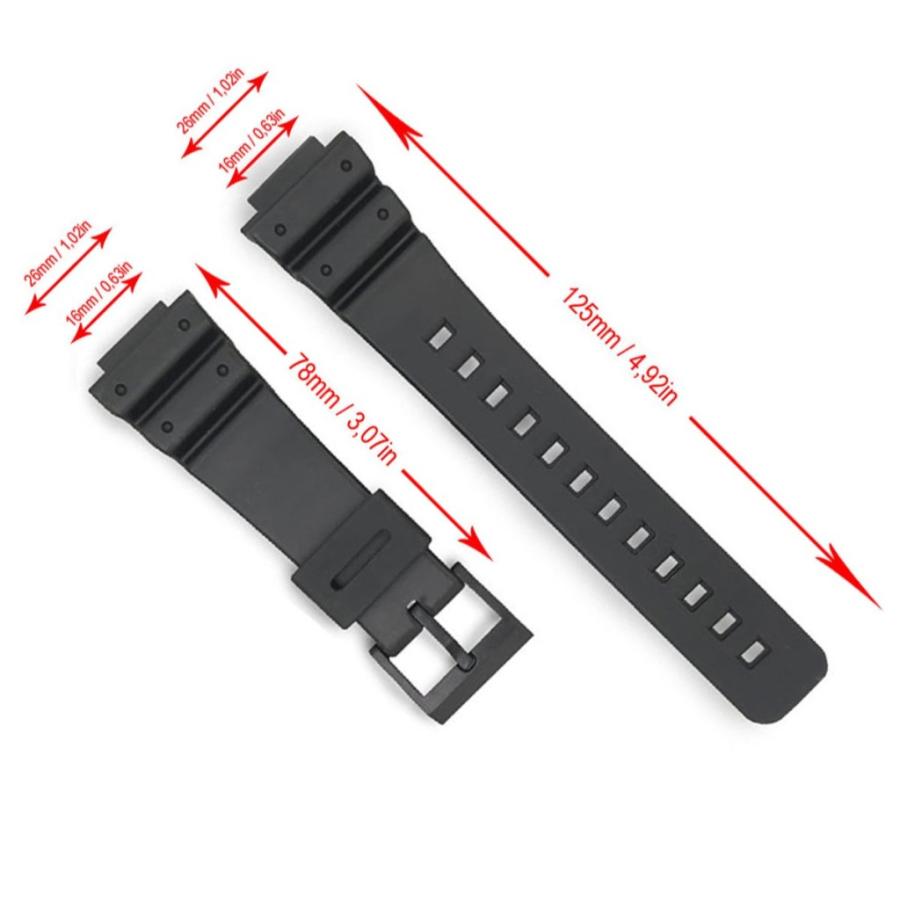 互換品 Diloy カシオ ベルト 16mm G-SHOCK DW-6900 DW-6600 用 腕時計バンド ポリウレタン樹脂 |  | 02
