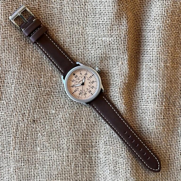 Diloy 腕時計 ベルト 22mm オイルドカーフレザー 本革 ステッチ ダークブラウン |  | 02