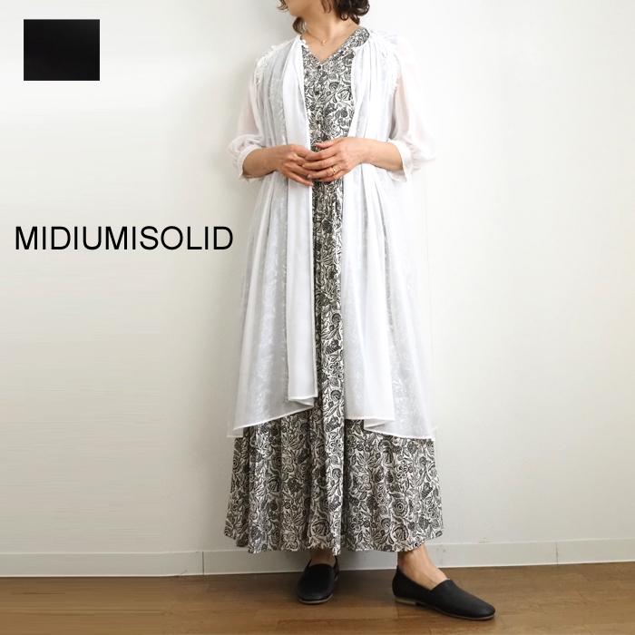 SALE MIDIUMISOLID ミディウミソリッド カーディガン シフォンモチーフレース シャツ レディース 30代 40代 50代