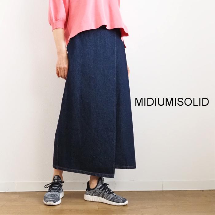 MIDIUMISOLID（ミディウミソリッド） スカート デニムラップ ロング