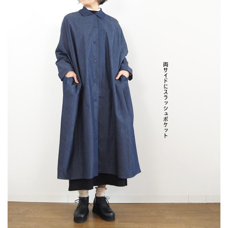 mizuiroind（ミズイロインド） デニムワイドシャツワンピース