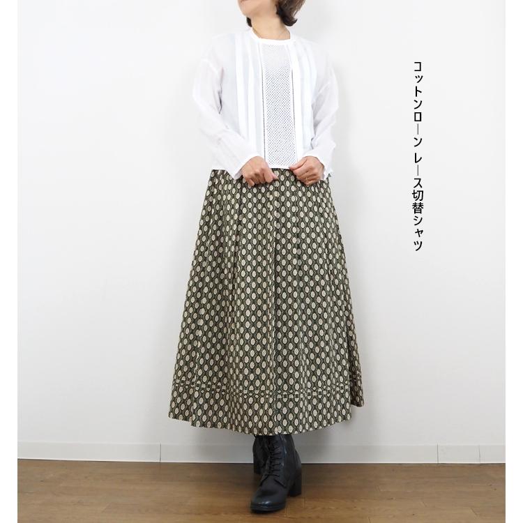 MidiUmi ミディウミ レース切替シャツ ブラウス レディース MidiUmi（ミディウミ） レース切替シャツ ブラウス レディース 1