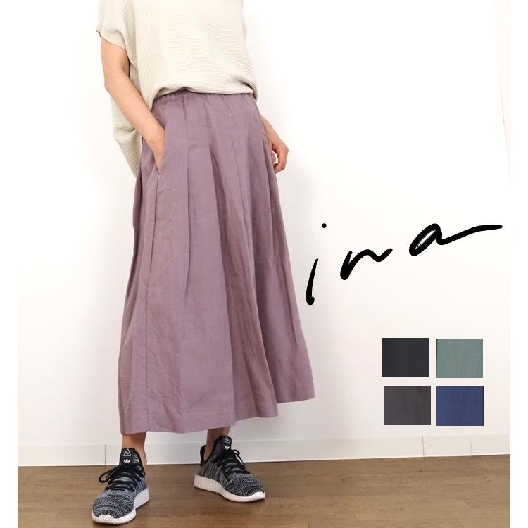 イナ ina リネンタックスカート 定番 ミディ丈 レディース : セレクト