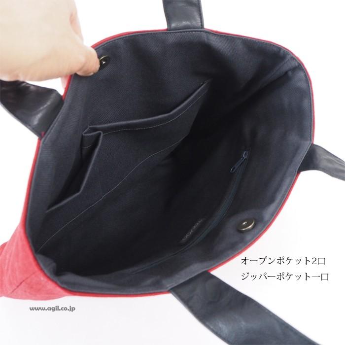 TOMOO（トモオ） トートバッグ 布製 水玉 フラットバッグ 赤