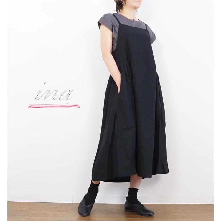 イナ ina キャミソールワンピース キャミワンピ ブラック クロ 