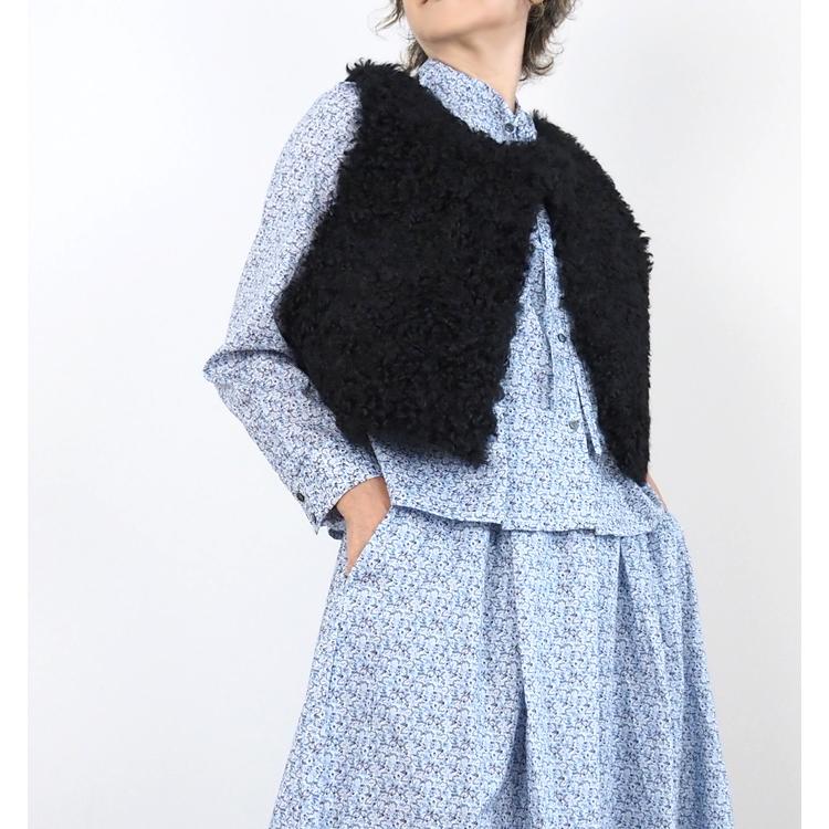 Munich（ミューニック） リバーシブルジレ カーリーフェイクファーx