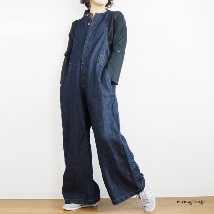 synanogues 53 オールインワン デニム パンツ コットンリネン
