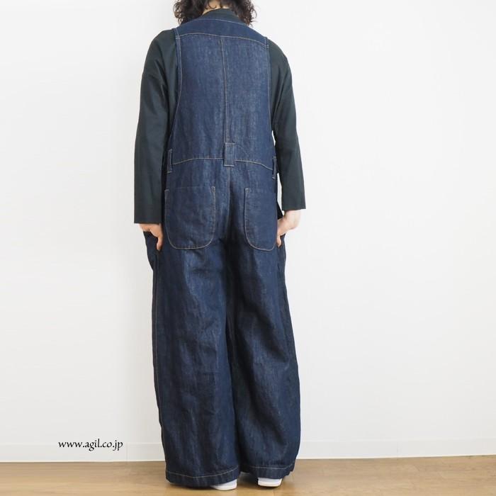 synanogues 53 オールインワン デニム パンツ コットンリネン
