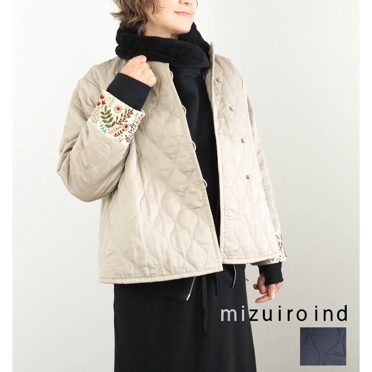 mizuiro ind (ミズイロインド)キルティングジャケット mizuiroind（ミズイロインド） セール キルティングジャケット 刺繍